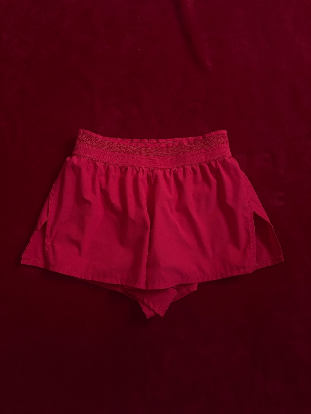 Velocity Bright Red Athletic Running Shorts: Size Small